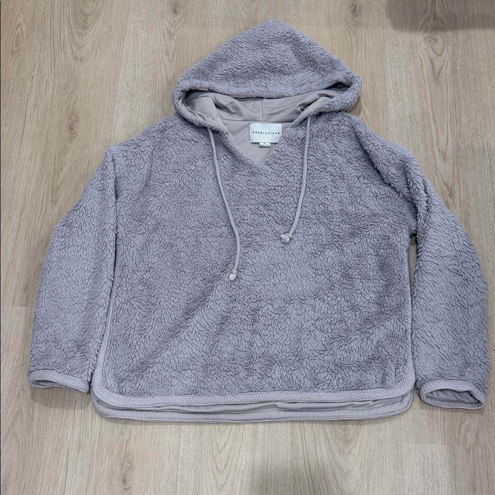 Paper Crane Small Cozy Lavender Sherpa Hoodie